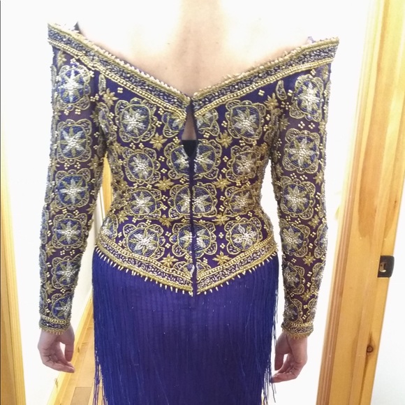 Hand beaded custom made gown - Picture 2 of 2